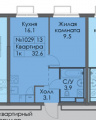 1-комнатная квартира г. Мытищи, ул. Юбилейная, д. 18